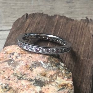 New Diamonbliss pink and Clear cz eternity ring